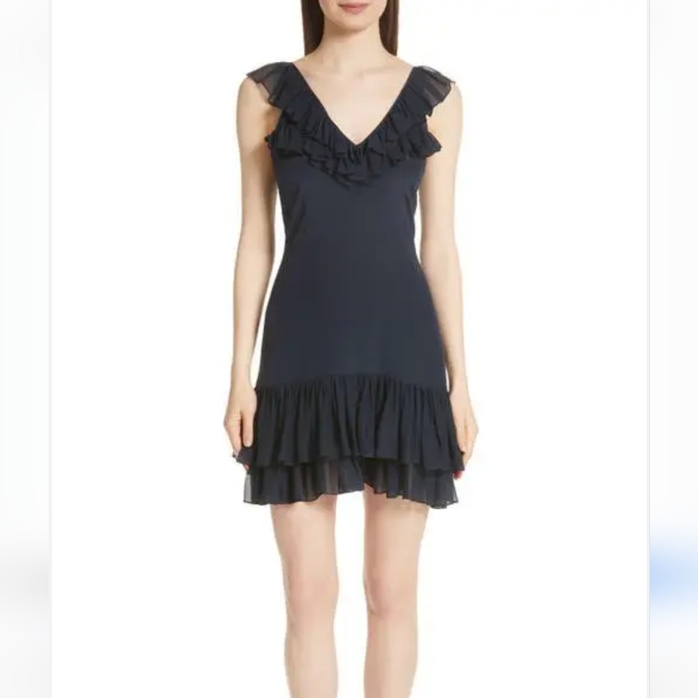Cinq à Sept Black Ruffle Mini Dress - Picture 2 of 12